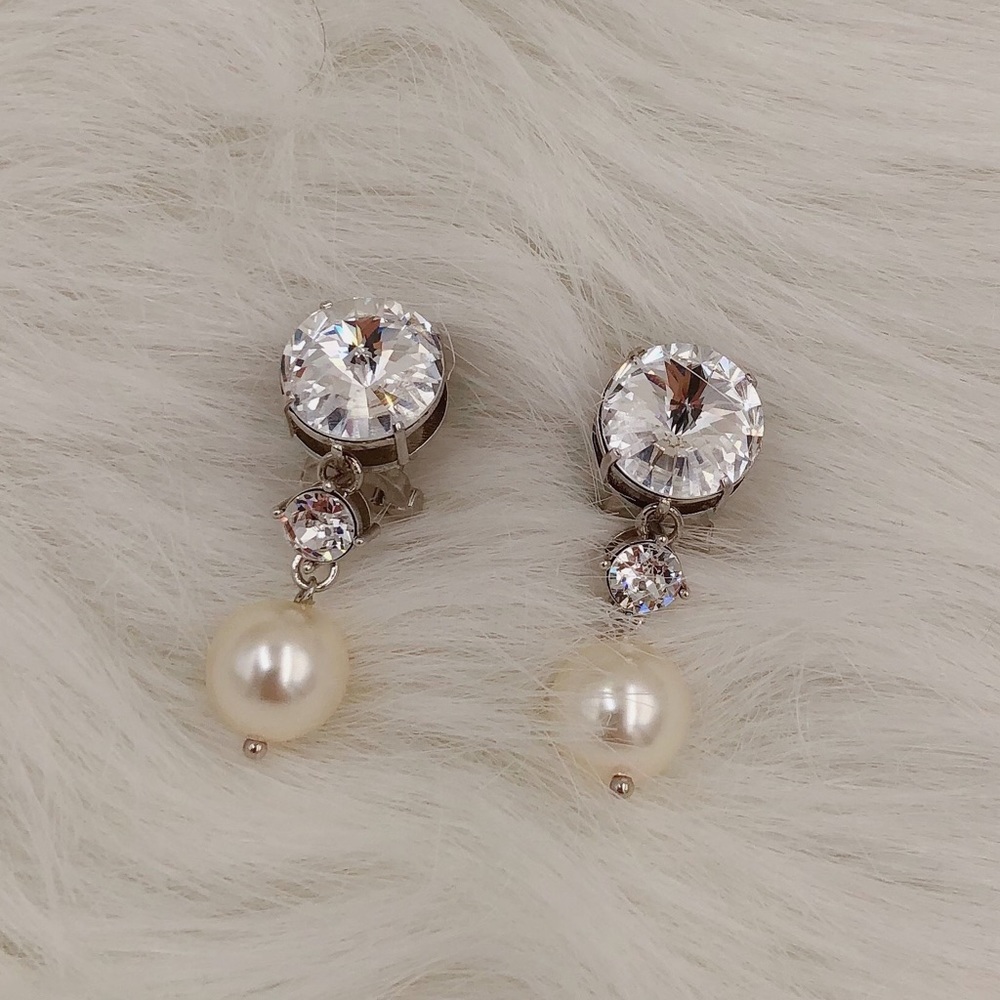 Miu Miu Brand New Silver Crystal & Pearl Earrings